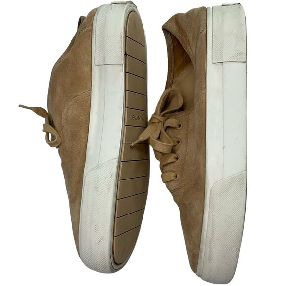 Vince Tan Suede Platform Low Top Sneakers Size 8.5 - Picture 5 of 14
